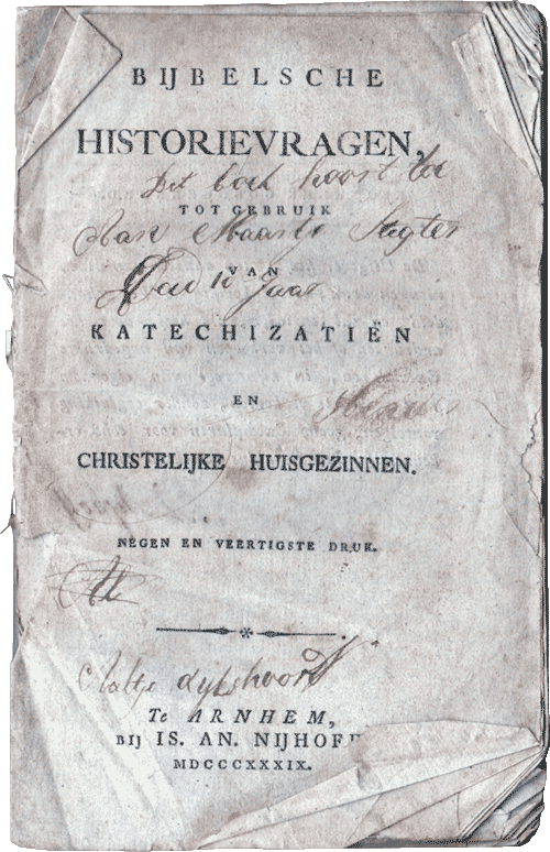 Bijbelsche historievragen; Nijhoff 1839; foto Dirk Fortuin